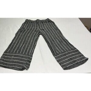Joe B by Joe Benbasset Pants Womens Medium Gray Striped Drawstring